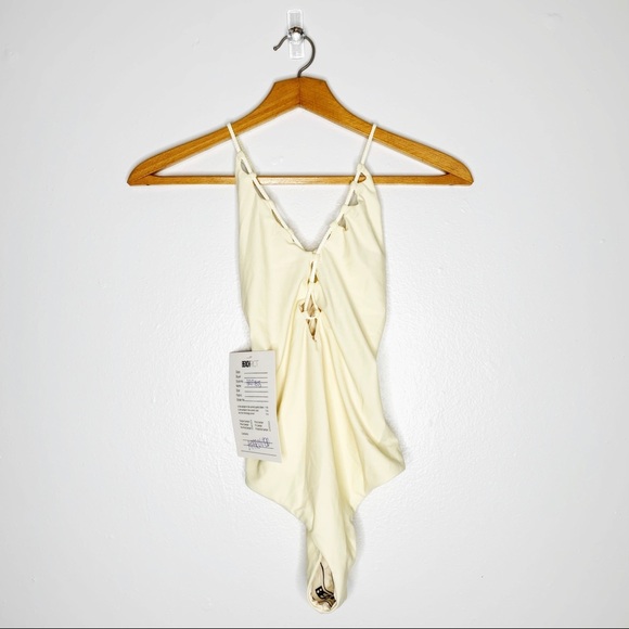 NWT - BEACH RIOT Nicolette Lace Up One Piece Suitt - Picture 2 of 5